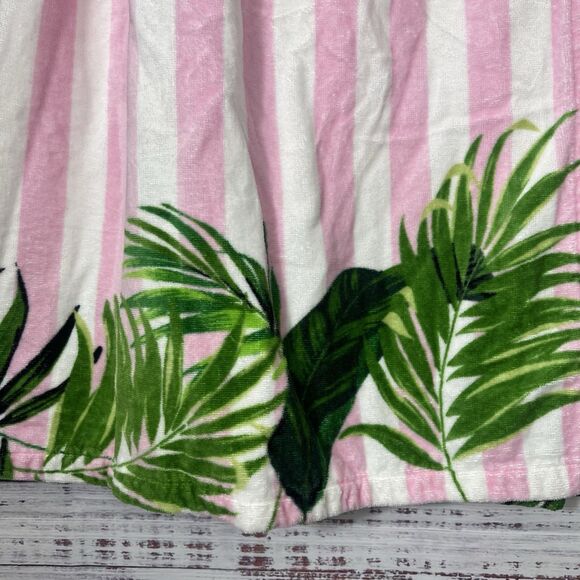 Victoria's Secret Bath Body Spa Wrap Towel Cover Up Pink White Palm Stripe 27x55 - Picture 3 of 9